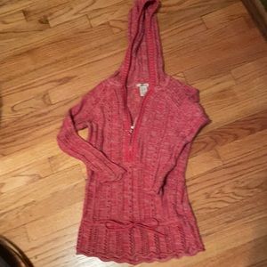 DKNY hooded 3/4 sleeve sweater